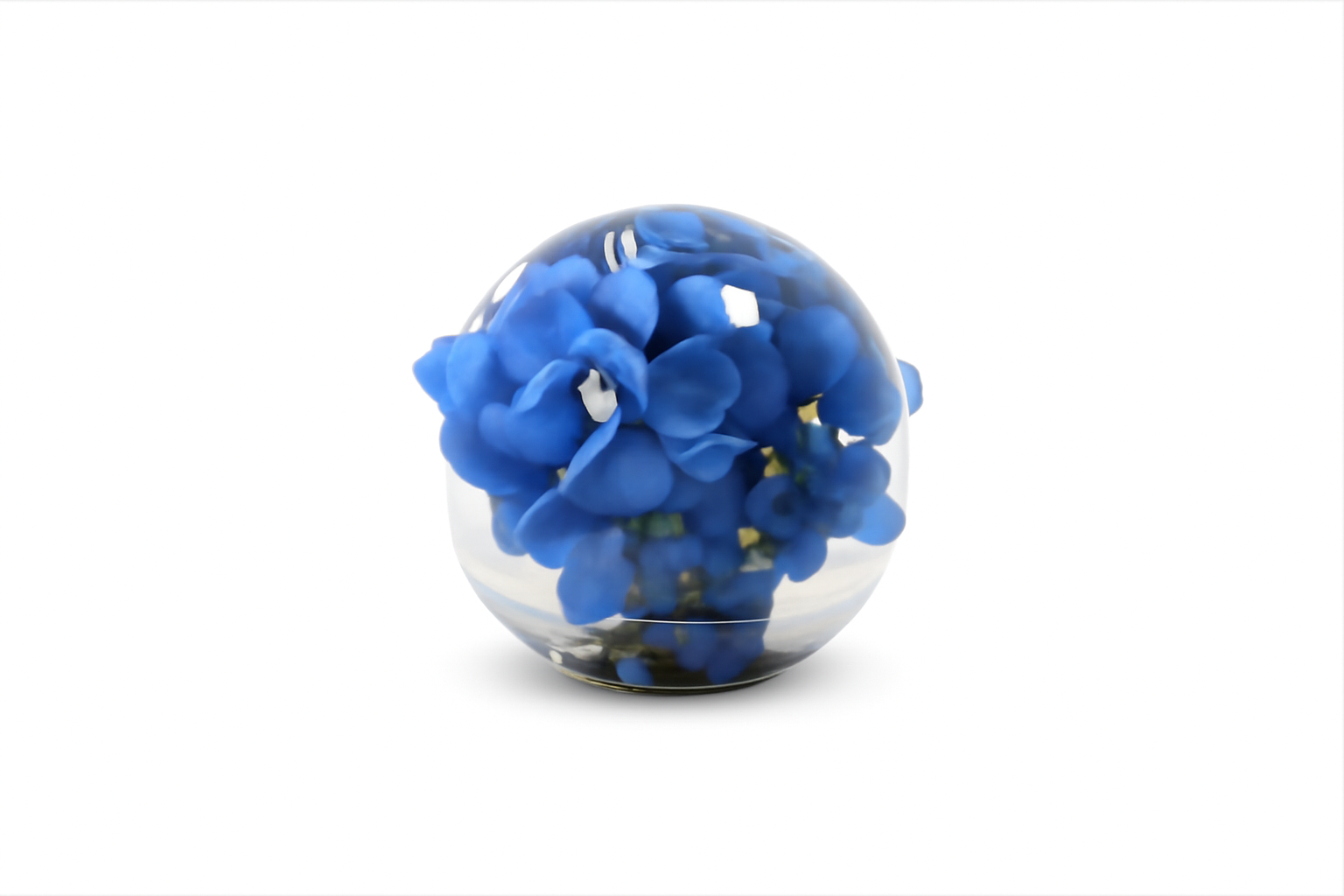 Vase 25cm avec orchidées bleues