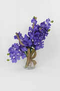 Vase lune 16" avec orchidées violettes