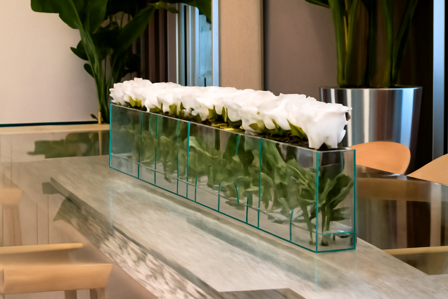 Plante artificielle rose blanche 120 cm