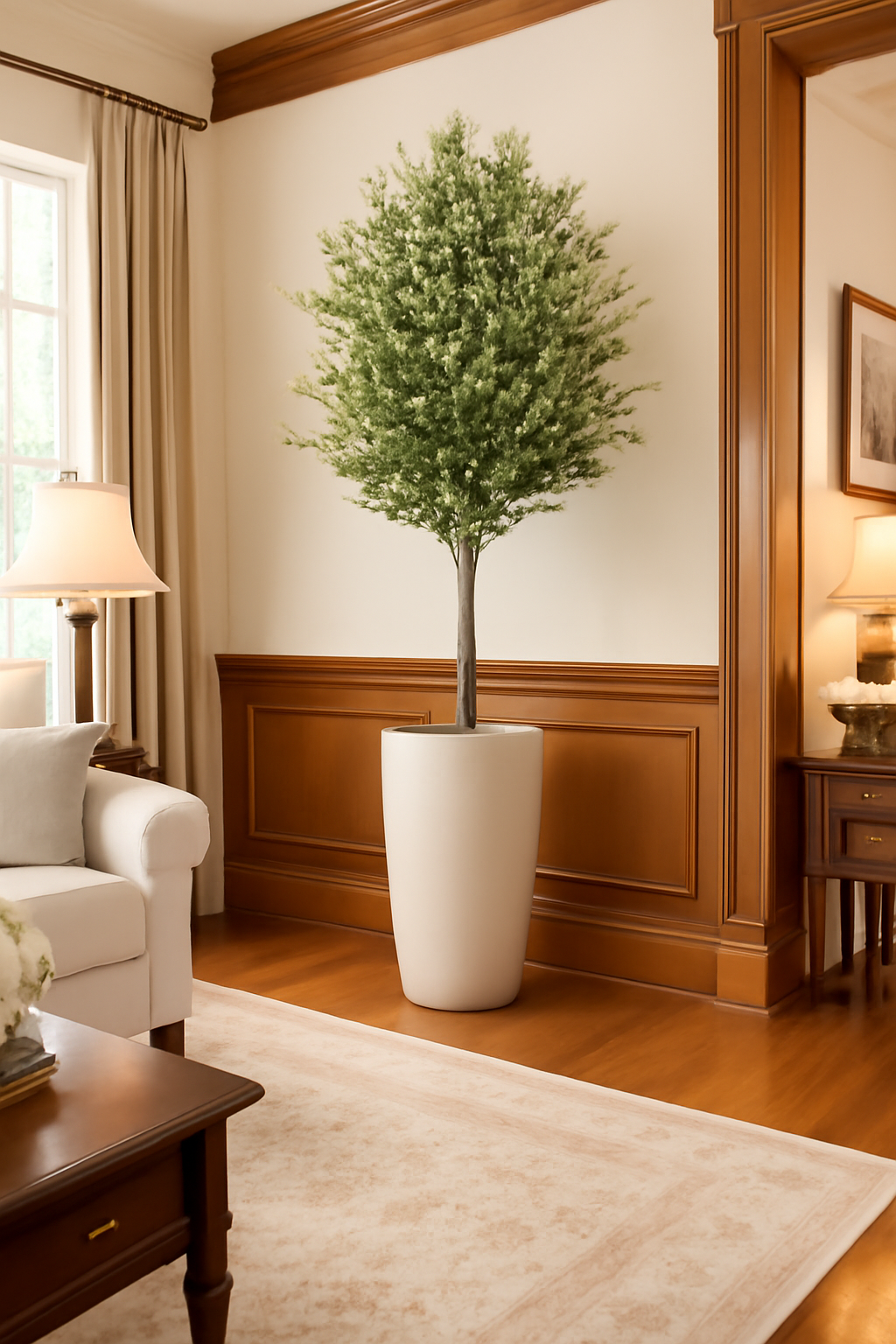 Plante décorative dans cache-pot Lisbon beige mat