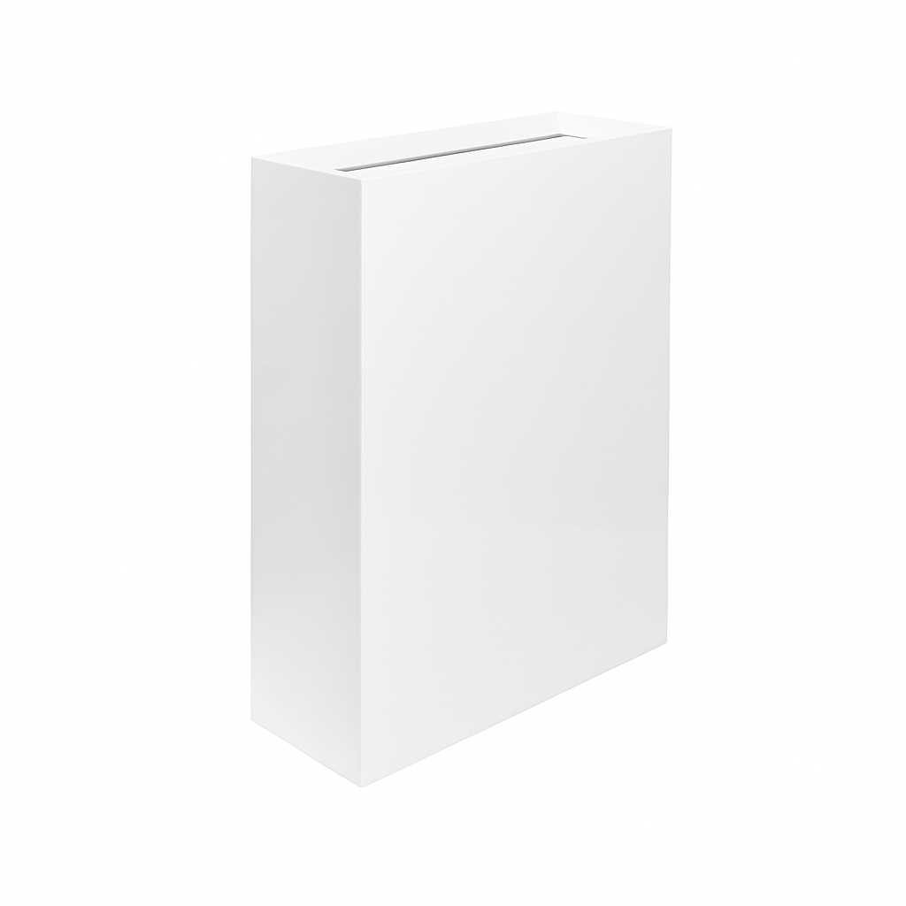 Pot slim en fibre de verre blanc taille M