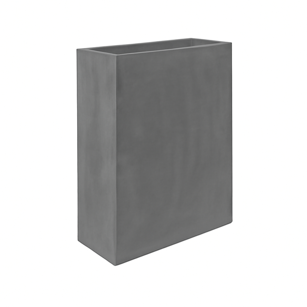 Pot slim en pierre composite gris taille M