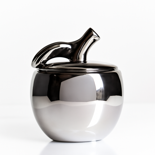 Bougie en forme de pomme argentée