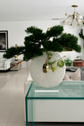 Grand vase avec arbre retombant et bois flotté