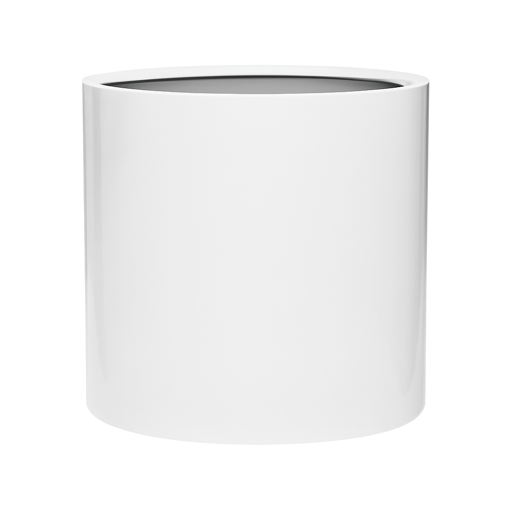 Pot en fibre de verre blanc brillant taille L