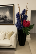Cache-pot noir brillant orchidées Vanda