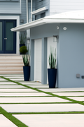 Herbe serpent 120 cm avec cache-pot bleu foncé