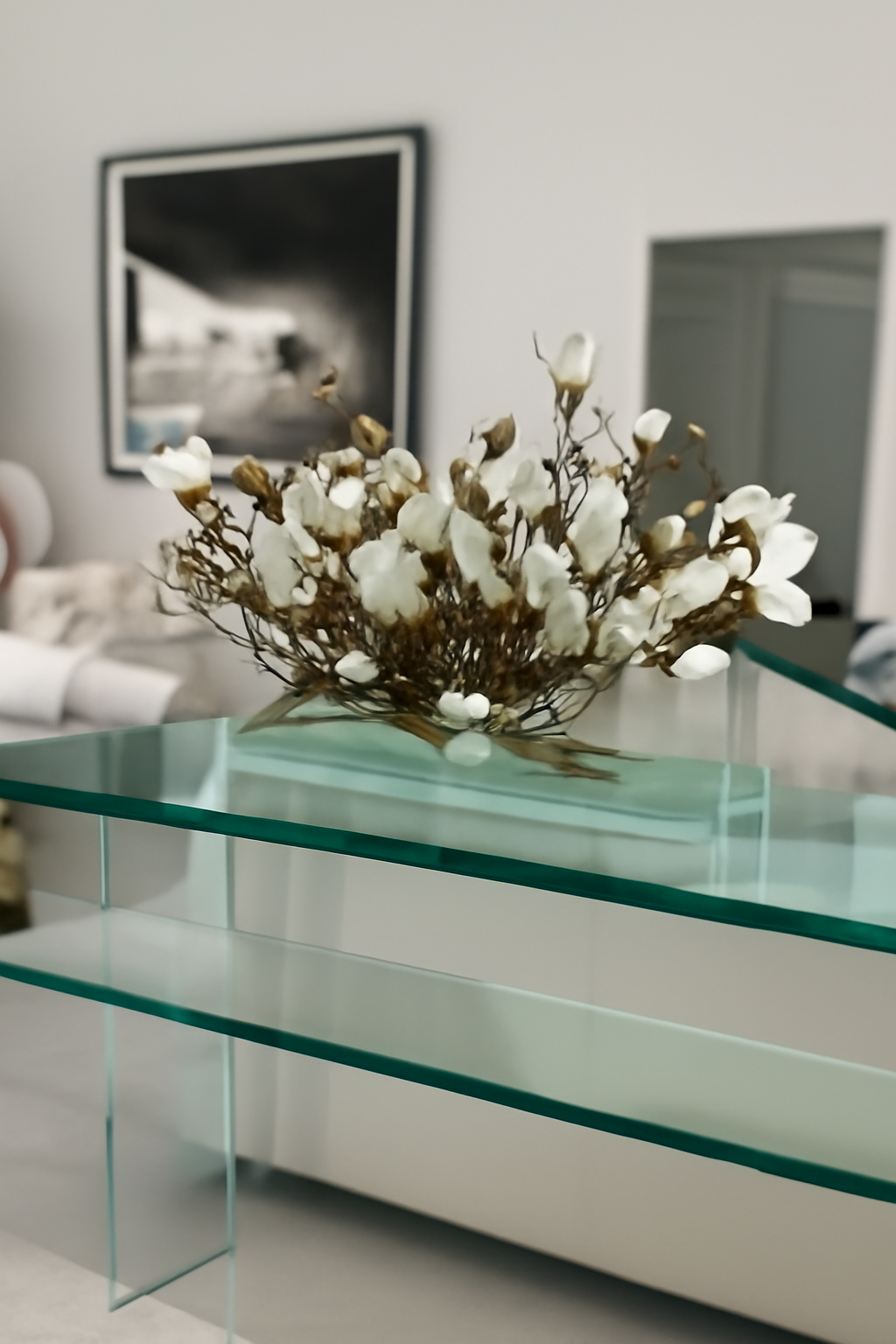 Cache-pot en verre élégant avec motifs floraux
