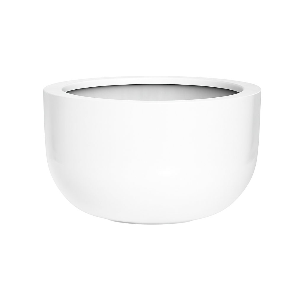 Plante en fibre de verre blanche brillante taille S