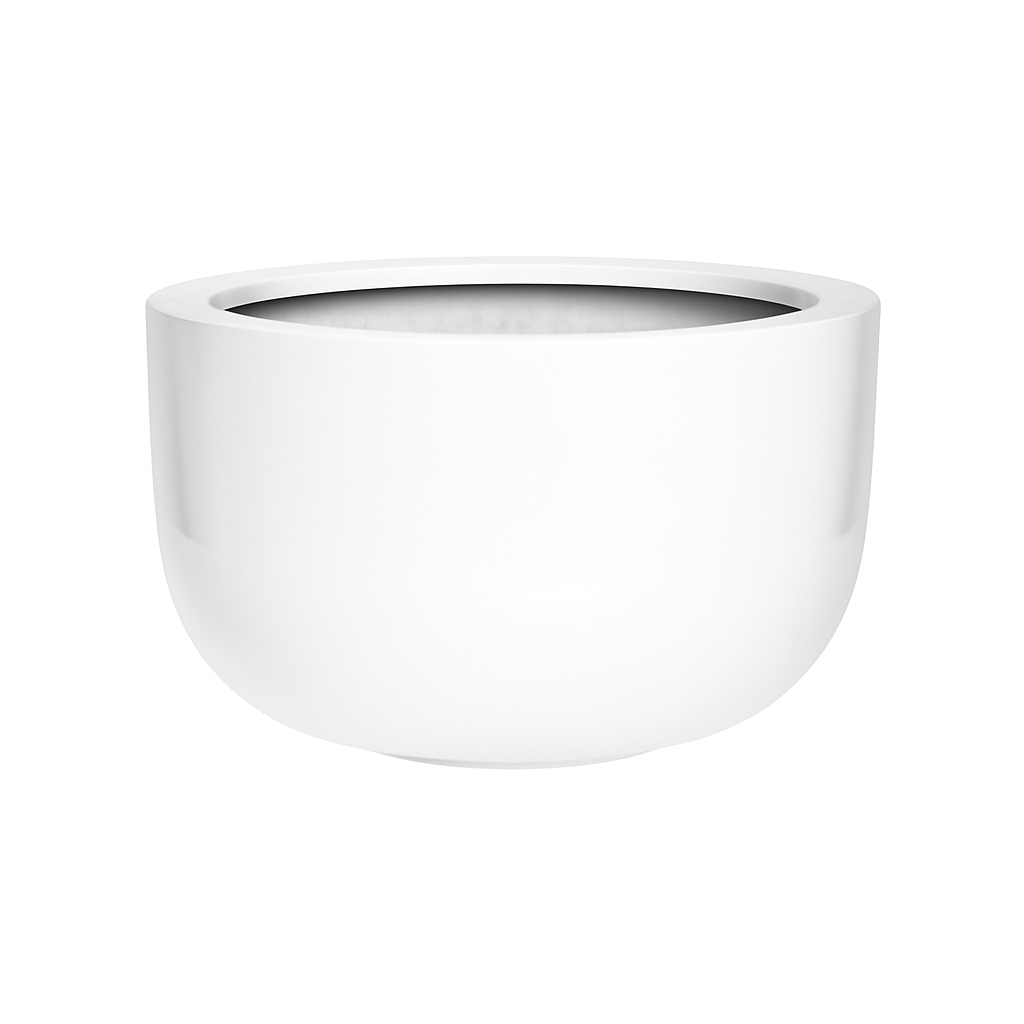 Plante en fibre de verre blanche brillante taille M